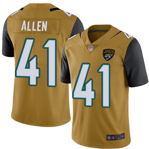 Nike Jacksonville Jaguars #41 Josh Allen Gold Men Stitched NFL Limited Rush Jersey